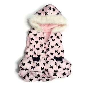 Little Lass baby girls 24M hooded puffer vest with bows